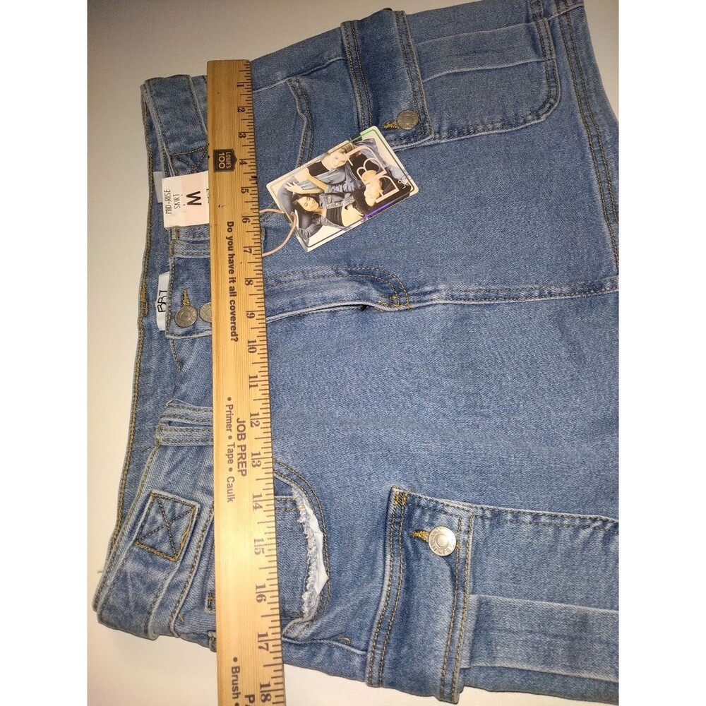 BBJ Women's Denim Mini Skirt with Utility Pockets  Blue New Size M - Picture 5 of 5